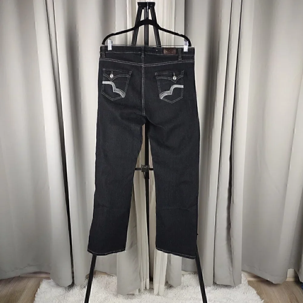 DKIN Women's Black Cotton Blend Jeans Size 18W - Picture 3 of 10